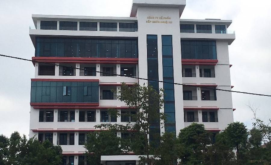Trụ sở Công ty Cổ phần Cấp nước Nghệ An, địa chỉ 32 Phan Đăng Lưu, phường Trường Vinh (Nghệ An)