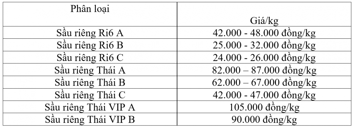 Giá sầu riêng hôm nay 28/8: Giá sầu riêng Thái loại A giữ mức cao nhất 90.000 đồng/kg