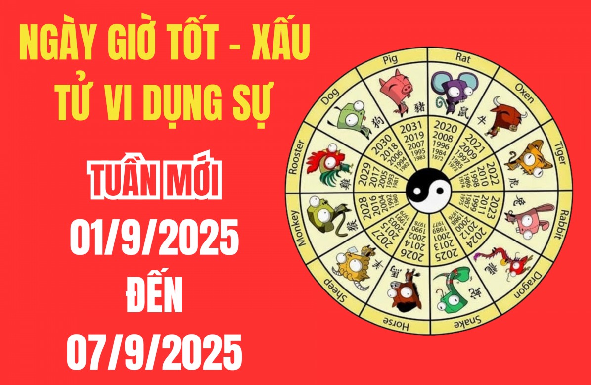 Xem ngày giờ tốt xấu – Tử vi tuần mới từ 1/9 - 7/9/2025: Chi tiết ngày đẹp, giờ tốt, hướng xuất hành, việc nên tránh