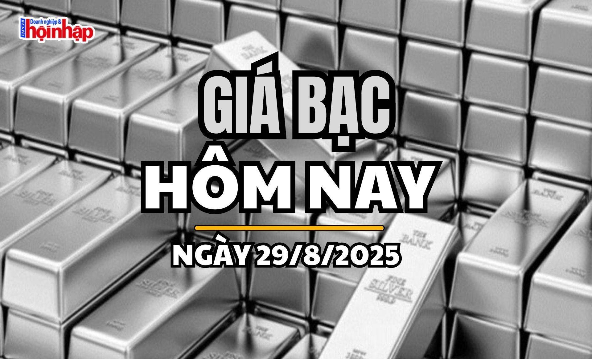 Giá bạc hôm nay 29/8/2025: Giá bạc trong nước và quốc tế cùng tăng tốc