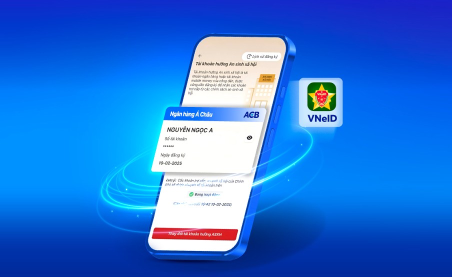 Chính phủ tặng 100.000 đồng, ACB cộng thêm đến 350.000 đồng cho khách hàng liên kết VNeID