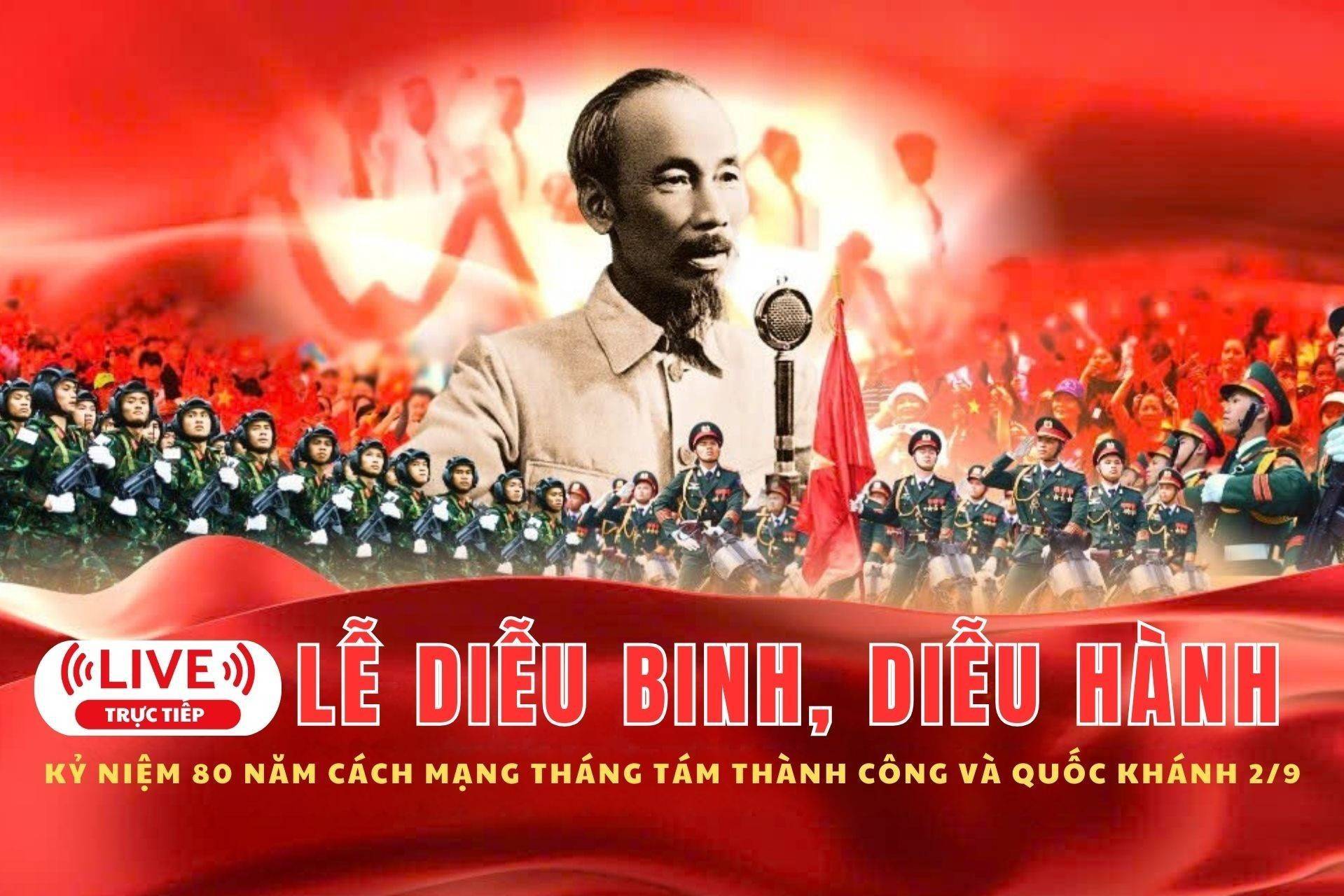 Trực tiếp: Lễ diễu binh, diễu hành kỷ niệm 80 năm Cách mạng Tháng Tám thành công và Quốc khánh 2/9