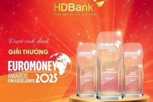 HDBank lập “hat-trick” giải thưởng Euromoney 2025, khẳng định vị thế quốc tế của ngân hàng Việt