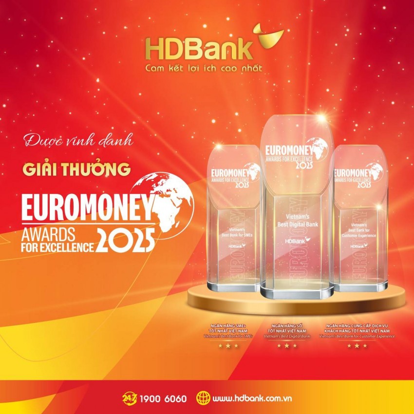 “Cú hat-trick” Euromoney 2025 là sự ghi nhận cho những bước tiến mạnh mẽ của HDBank, khẳng định bản lĩnh tiên phong, khát vọng đổi mới và vị thế quốc tế của ngân hàng Việt Nam.  “Cú hat-trick” Euromoney 2025 là sự ghi nhận cho những bước tiến mạnh mẽ của HDBank, khẳng định bản lĩnh tiên phong, khát vọng đổi mới và vị thế quốc tế của ngân hàng Việt Nam.