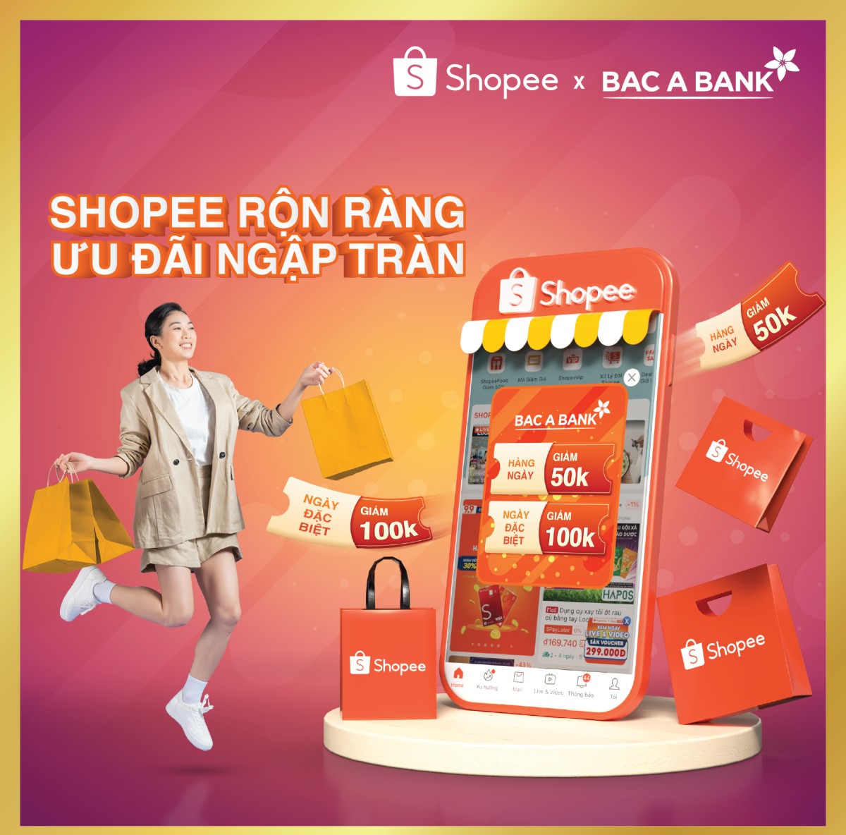 Mua sắm Shopee cực hời - Ưu đãi độc quyền cho chủ thẻ tín dụng BAC A BANK