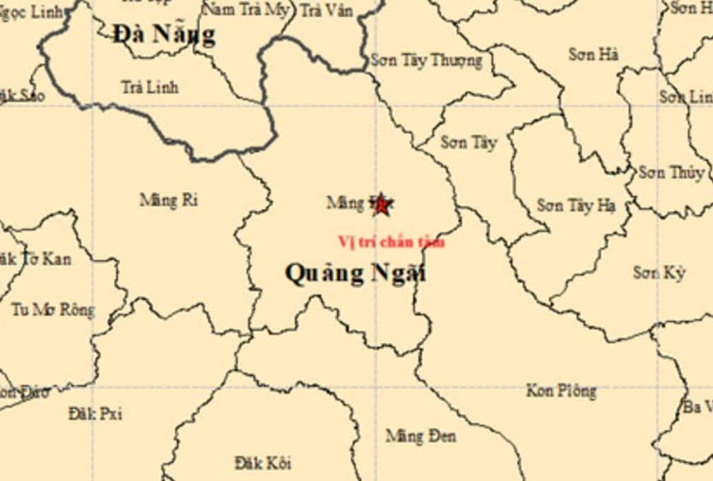 Quảng Ngãi liên tiếp xảy ra 2 vụ động đất nhiều người cảm nhận rung lắc
