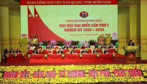 Phó Thủ tướng Nguyễn Hòa Bình dự và phát biểu chỉ đạo Đại hội Đảng bộ tỉnh Quảng Ngãi
