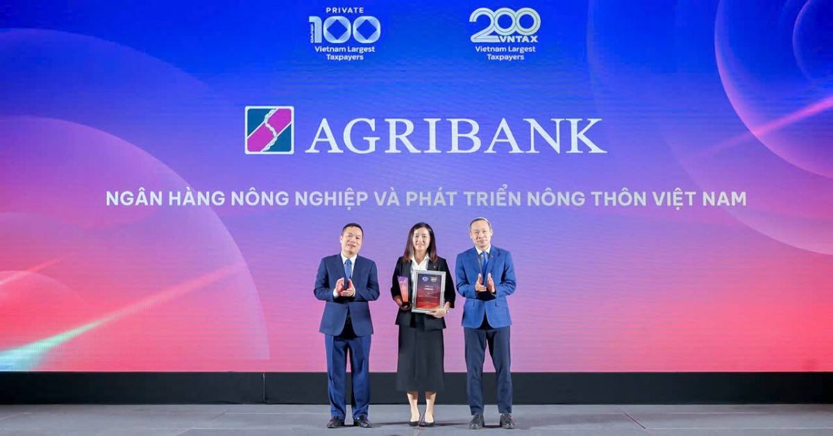 Agribank được vinh danh Top 20 doanh nghiệp nộp ngân sách lớn nhất