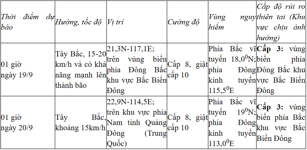 Dự báo diễn biến áp thấp nhiệt đới trong 24 đến 48 giờ tới