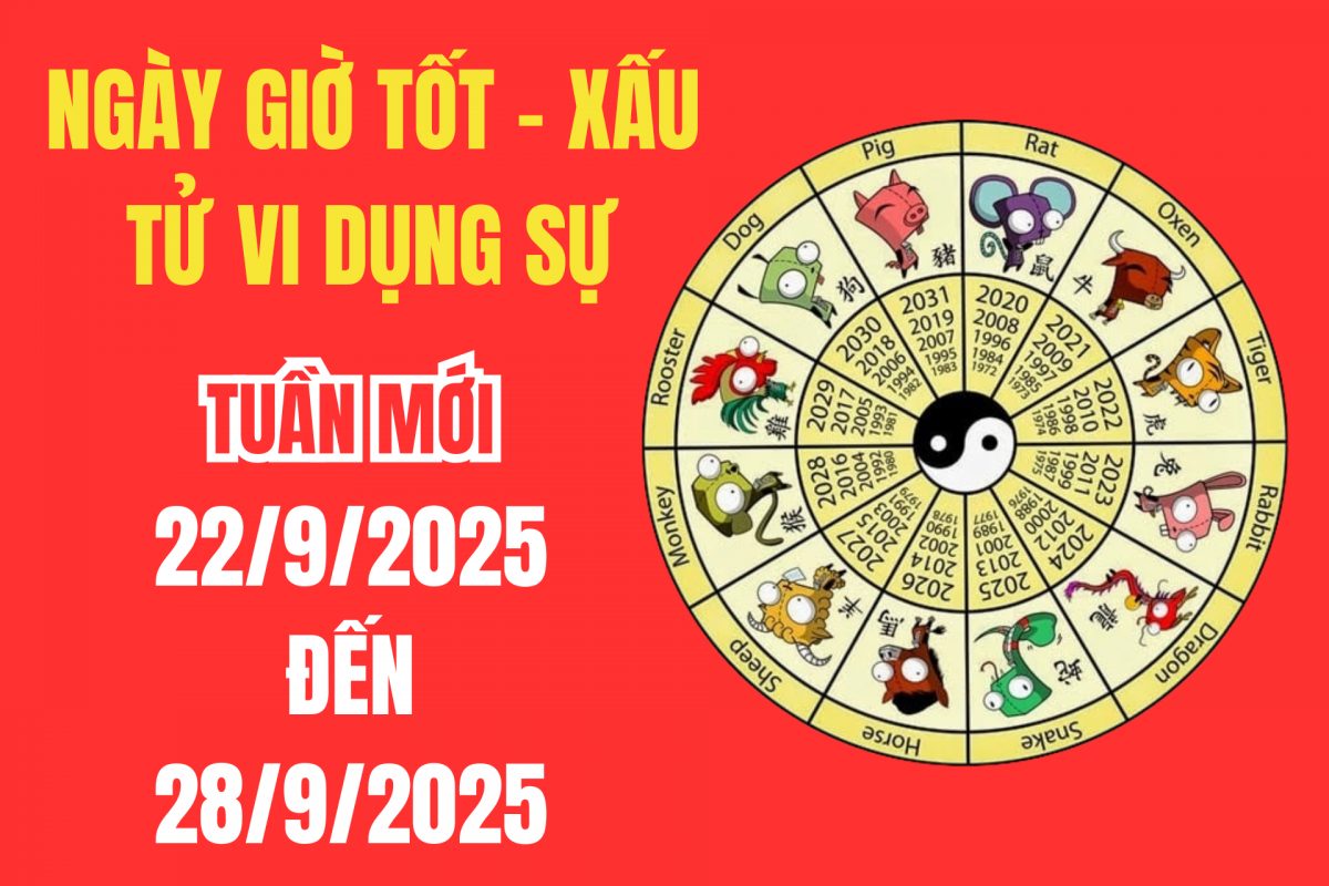 Xem ngày giờ tốt xấu – Tử vi tuần mới từ 22/9 - 28/9/2025: Giải mã cát hung  Ngày đẹp giờ hoàng đạo cho việc đại sự
