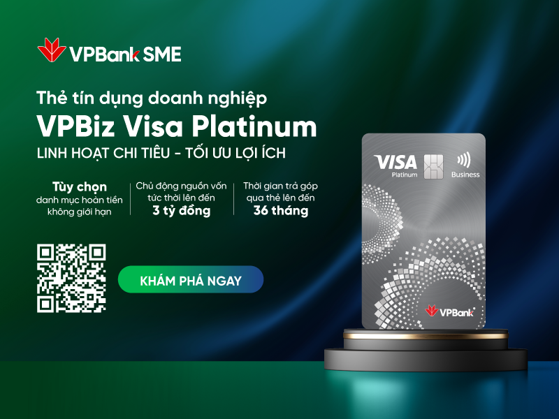 Thẻ VPBiz Visa Platinum – Trợ thủ linh hoạt cho doanh nghiệp