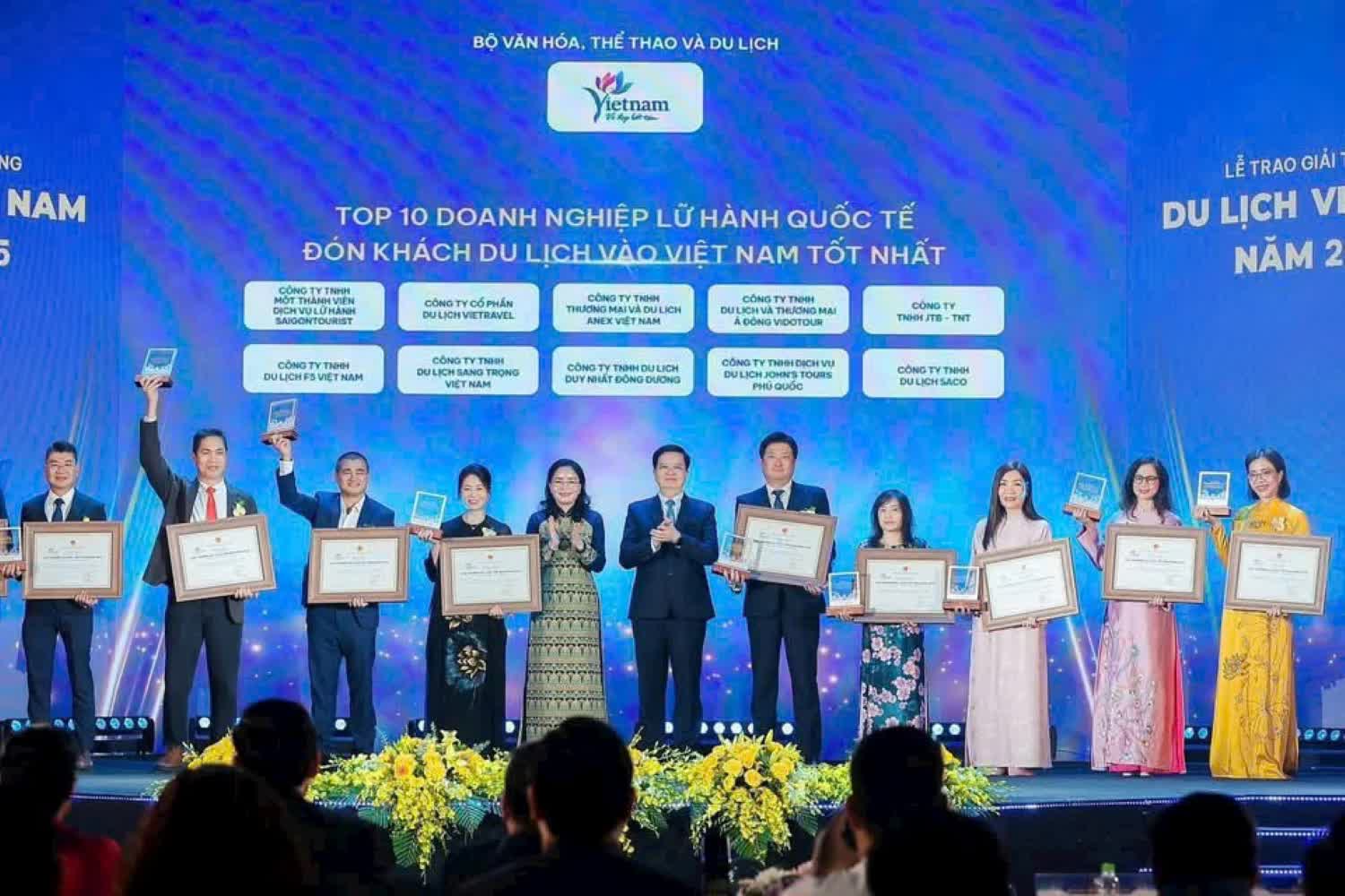 Khánh Hòa 6 đơn vị du lịch được trao giải  thưởng Du lịch Việt Nam 2025