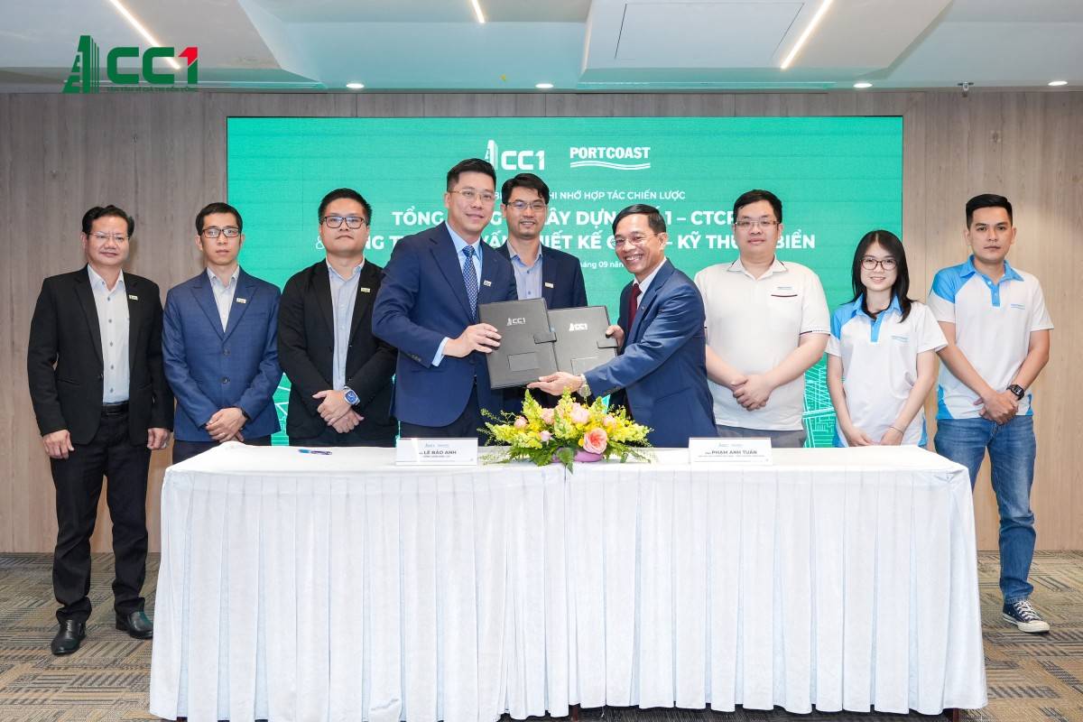 CC1 và Portcoast ký kết biên bản ghi nhớ hợp tác chiến lược về chuyển đổi số trong xây dựng