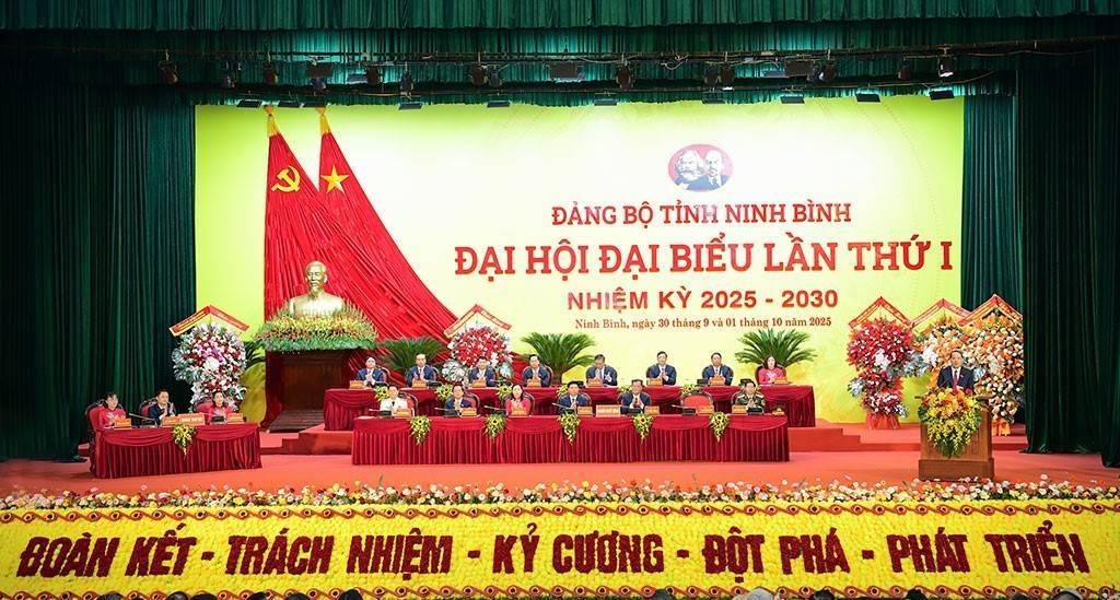 Khai mạc Đại hội đại biểu Đảng bộ tỉnh Ninh Bình lần thứ I, nhiệm kỳ 2025-2030