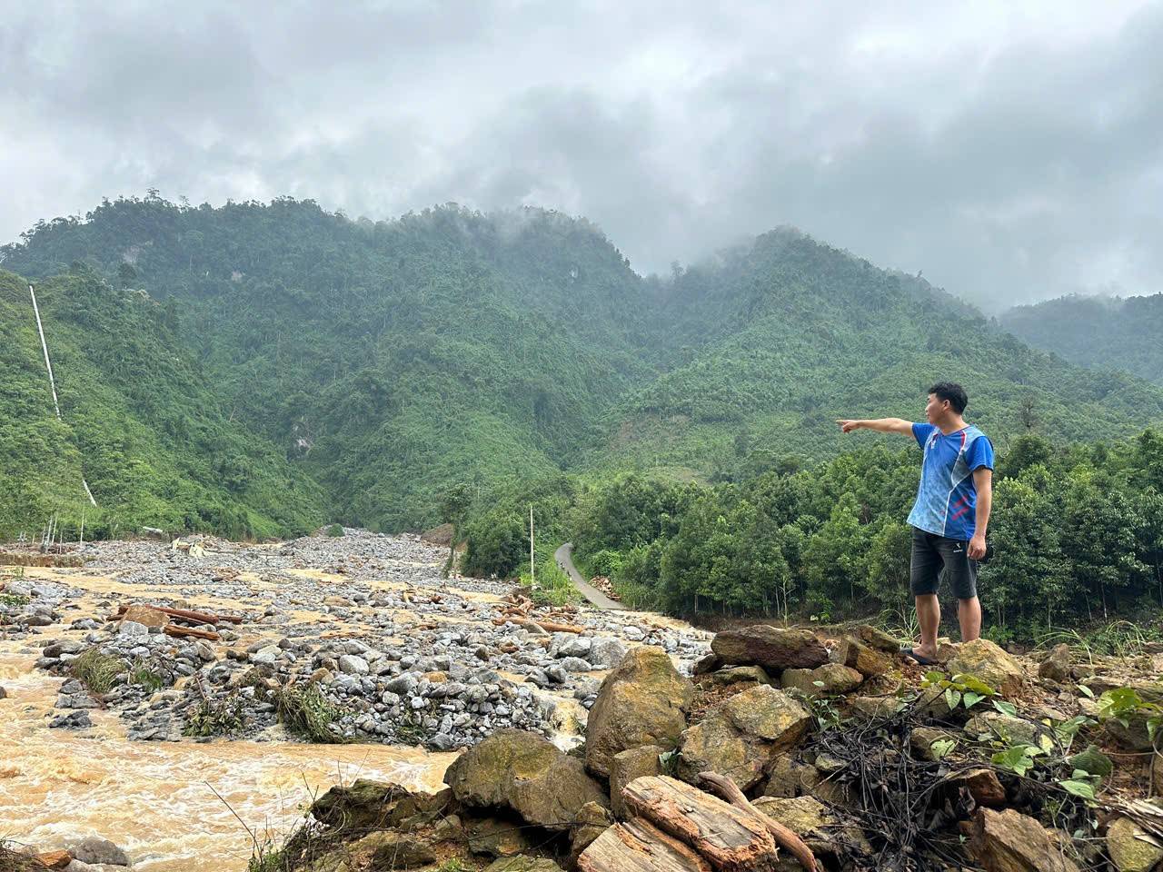 Khu vực nhà máy thủy điện Xuân Tầm sau trận lũ dữ đêm ngày 29.9