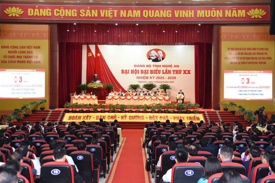 Đại hội đại biểu Đảng bộ tỉnh Nghệ An lần thứ XX, nhiệm kỳ 2025 – 2030 tiến hành họp phiên trù bị vào chiều 1/10