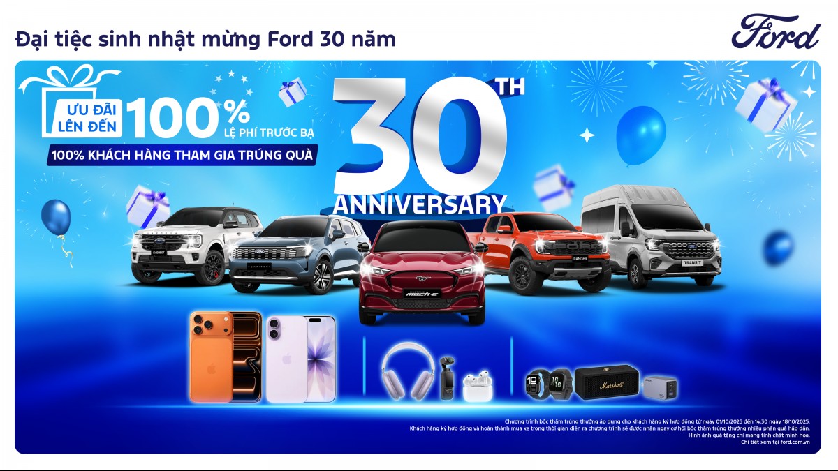 Ford Việt Nam triển khai chương trình tri ân khách hàng nhân dịp kỷ niệm 30 năm