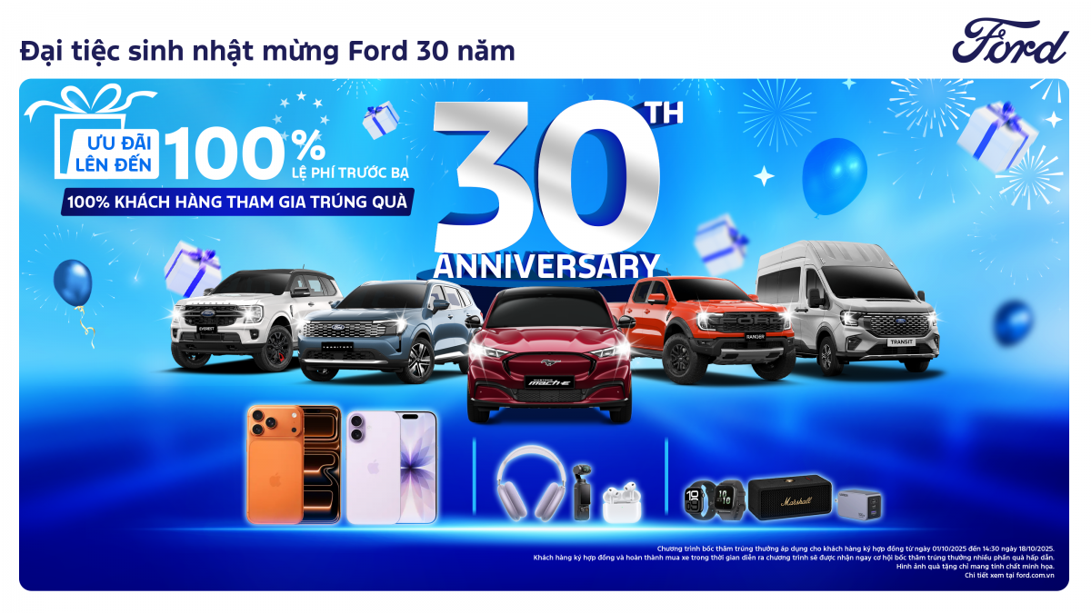 Ford Việt Nam triển khai chương trình tri ân khách hàng nhân dịp kỷ niệm 30 năm