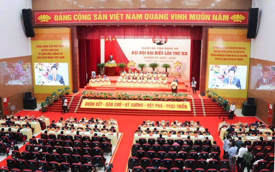 Khai mạc trọng thể Đại hội đại biểu Đảng bộ tỉnh Nghệ An lần thứ XX, nhiệm kỳ 2025 - 2030