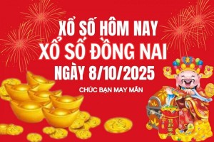 XSDN 8/10, Kết quả xổ số Đồng Nai hôm nay 8/10/2025, Trực tiếp XSDN ngày 8 tháng 10