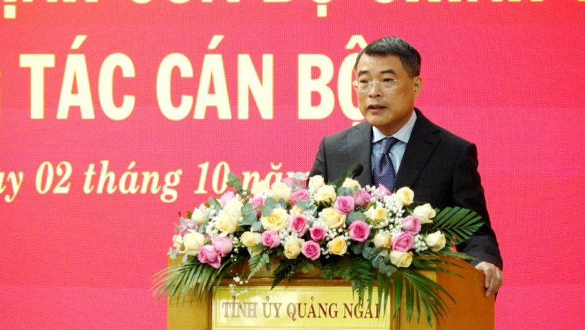 Đồng chí Lê Minh Hưng, Ủy viên Bộ Chính trị, Bí thư Trung ương Đảng, Trưởng Ban Tổ chức Trung ương phát biểu chỉ đạo tại Hội nghị