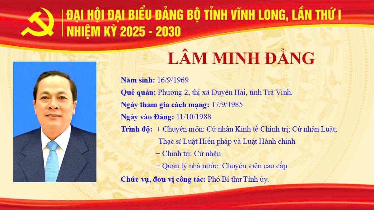 Ông Trần Văn Lâu giữ chức Bí thư Tỉnh uỷ tỉnh Vĩnh Long nhiệm kỳ 2025 - 2030