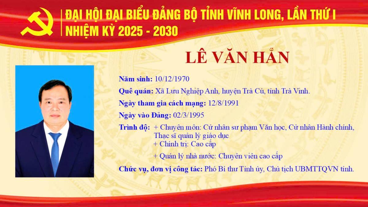 Ông Trần Văn Lâu giữ chức Bí thư Tỉnh uỷ tỉnh Vĩnh Long nhiệm kỳ 2025 - 2030