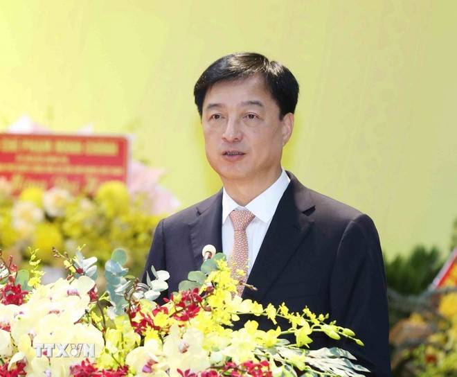 Ông Nguyễn Duy Ngọc, Ủy viên Bộ Chính trị, Bí thư Trung ương Đảng, Chủ nhiệm Ủy ban Kiểm tra Trung ương, phát biểu chỉ đạo Đại hội. (Ảnh: Phương Hoa/TTXVN)