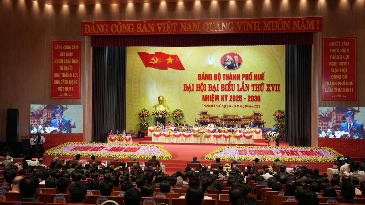 Toản cảnh phiên trù bị Đại hội đại biểu Đảng bộ thành phố Huế lần thứ nhất (nhiệm kỳ 2025 - 2030). Ảnh tư liệu.