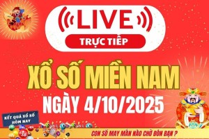 TRỰC TIẾP: Kết quả Xổ số miền Nam hôm nay 4/10/2025 - XSMN 4/10 - XSMN thứ Bảy cập nhật mới nhất