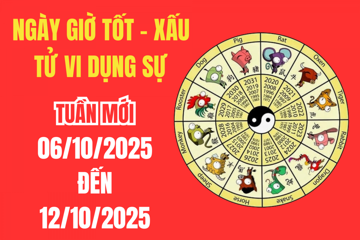 Xem ngày giờ tốt xấu – Tử vi tuần mới từ 6/10 - 12/10/2025: Giải mã cát hung  Ngày đẹp giờ hoàng đạo cho việc đại sự