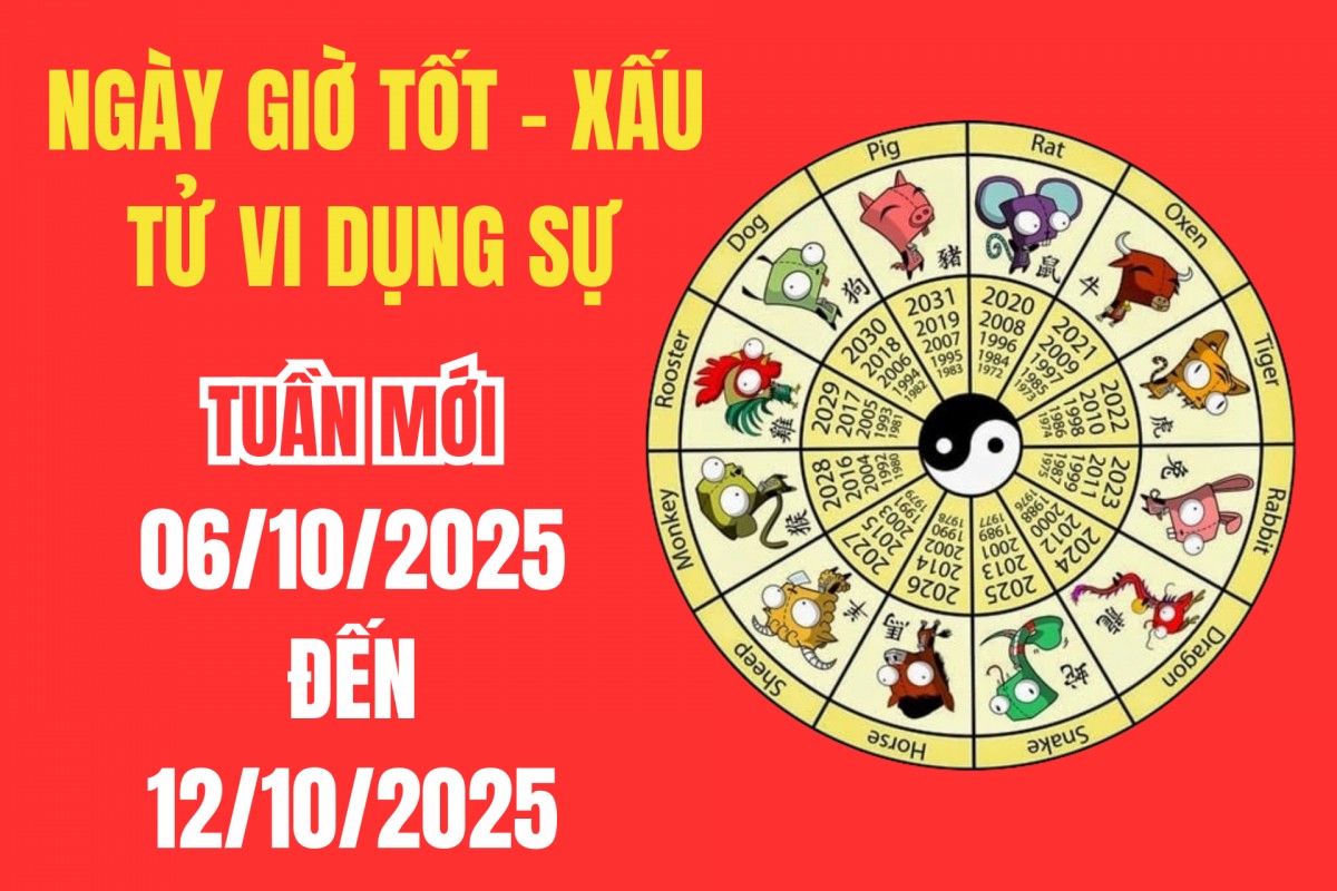 Xem ngày giờ tốt xấu – Tử vi tuần mới từ 6/10 - 12/10/2025: Giải mã cát hung ngày đẹp giờ hoàng đạo cho việc đại sự