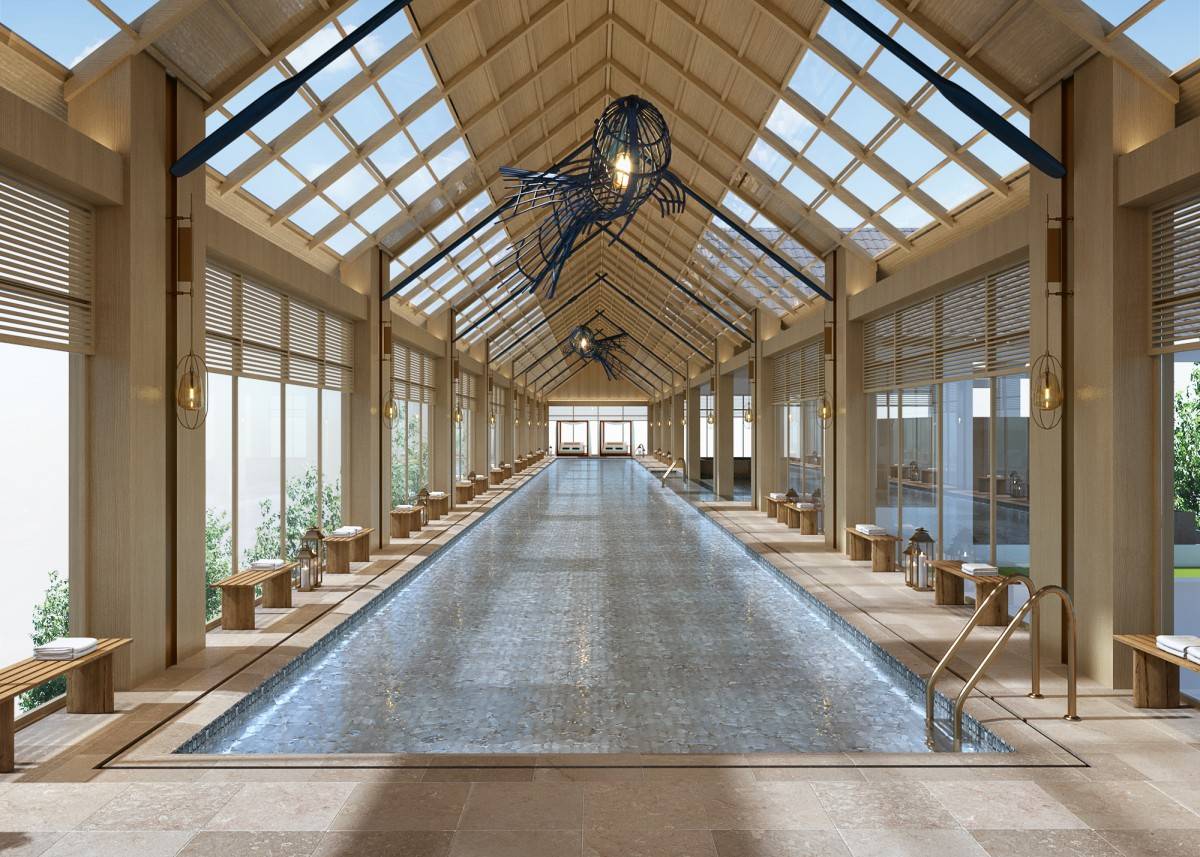 Bể bơi mái kính – một trong nhiều tiện ích đẳng cấp tại Sun Centro Town. Ảnh: Sun Property