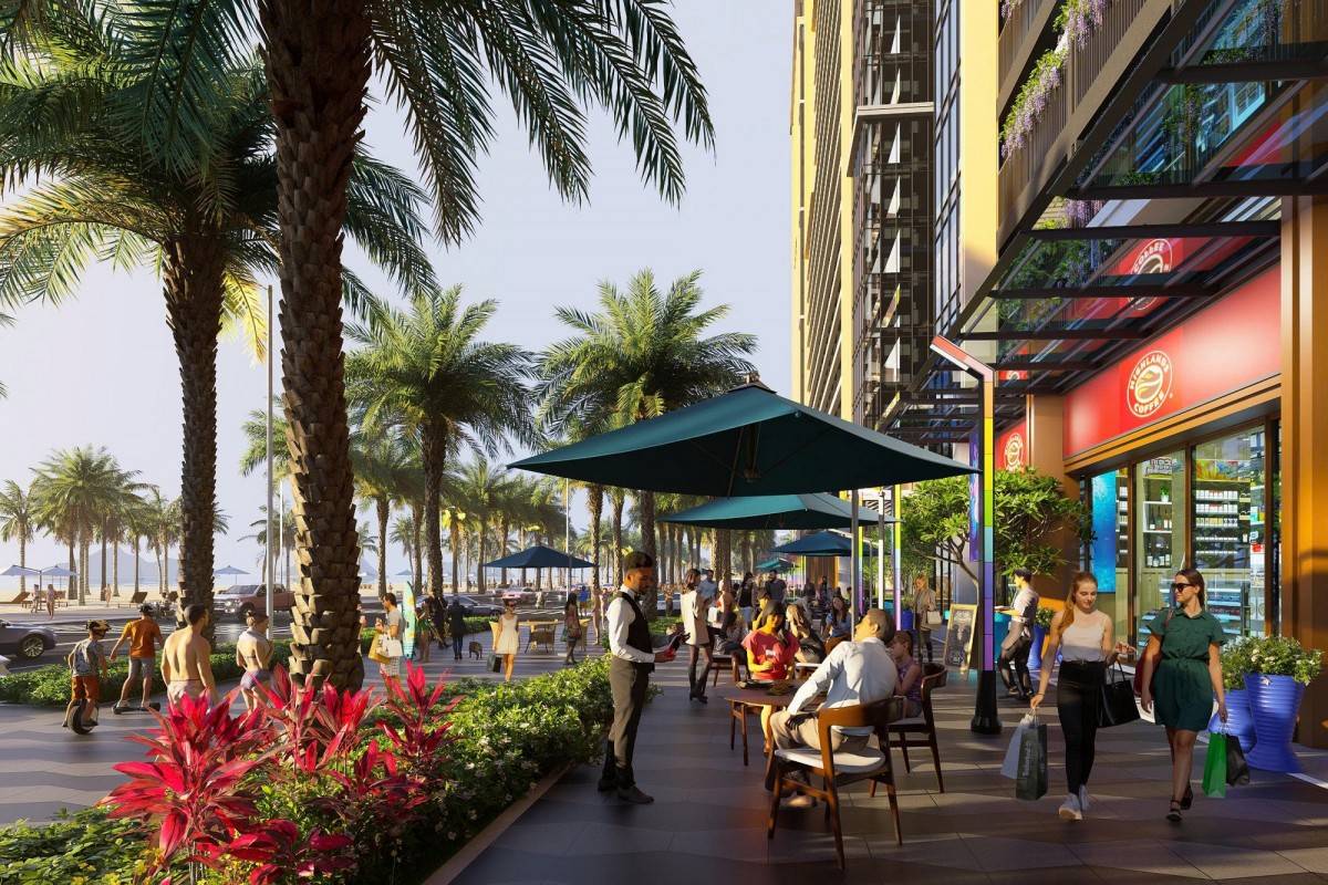 Sun Centro Town nhộn nhịp với các khối đế thương mại. Ảnh: Sun Property