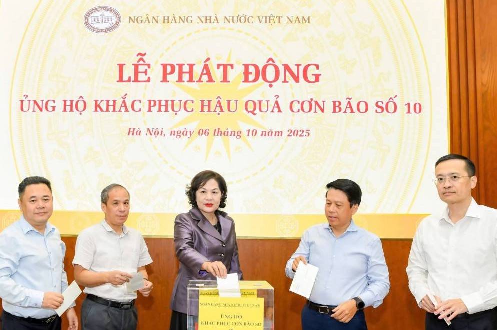 Ngân hàng Nhà nước phát động ủng hộ đồng bào khắc phục thiệt hại do cơn bão số 10