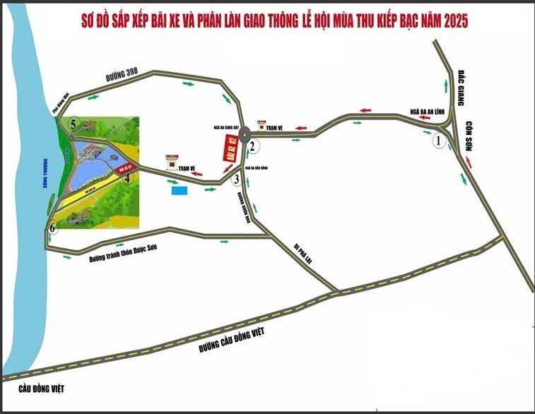 Phân luồng giao thông đảm bảo an toàn cho Lễ hội mùa Thu Côn Sơn – Kiếp Bạc 2025