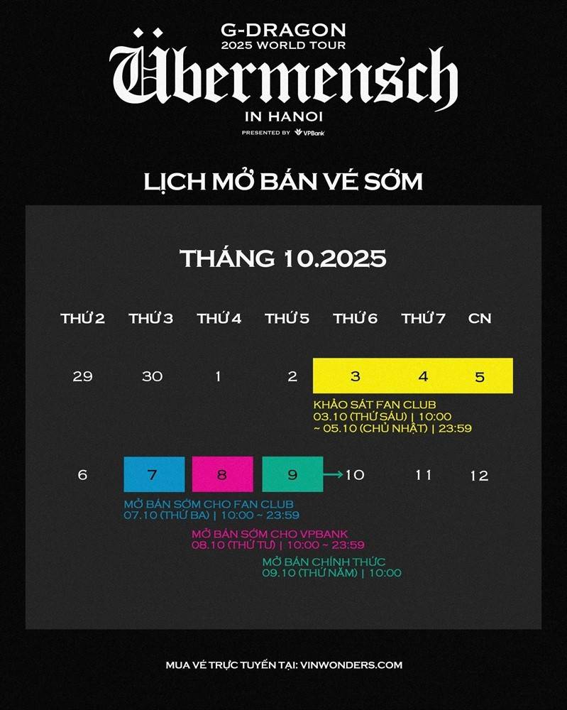 Từ VVIP đến GA: Hành trình cảm xúc độc bản cùng G-DRAGON 2025 WORLD TOUR [Übermensch] tại 8Wonder Ocean City