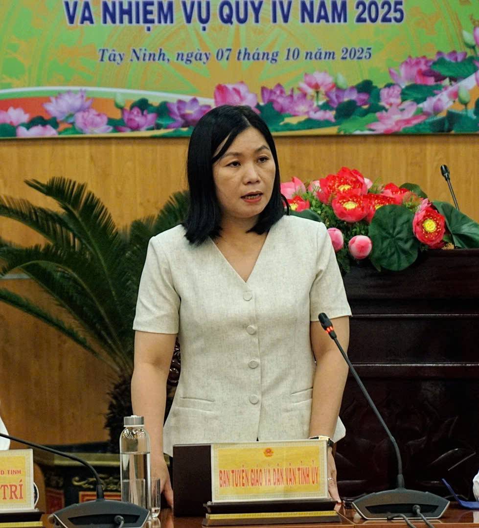 Bà Mai Đặng Thảo Nguyên – Phó Trưởng Ban Tuyên giáo và Dân vận Tỉnh ủy Tây Ninh