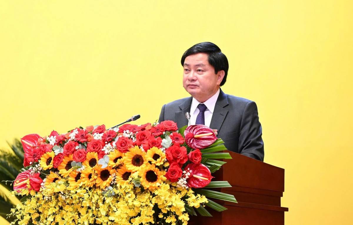 Bí thư Tỉnh ủy Tây Ninh Nguyễn Văn Quyết phát biểu tại Đại hội.