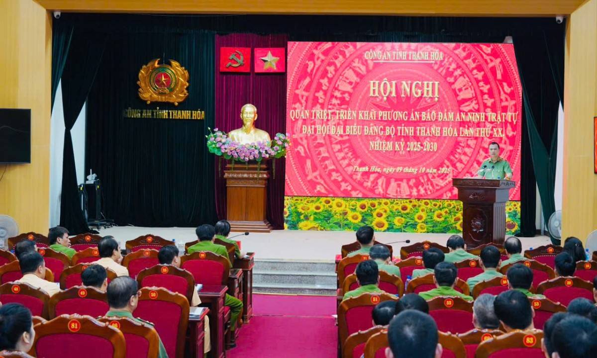 Công an tỉnh Thanh Hóa: Đảm bảo an ninh, an toàn tuyệt đối Đại hội Đảng bộ tỉnh lần thứ XX