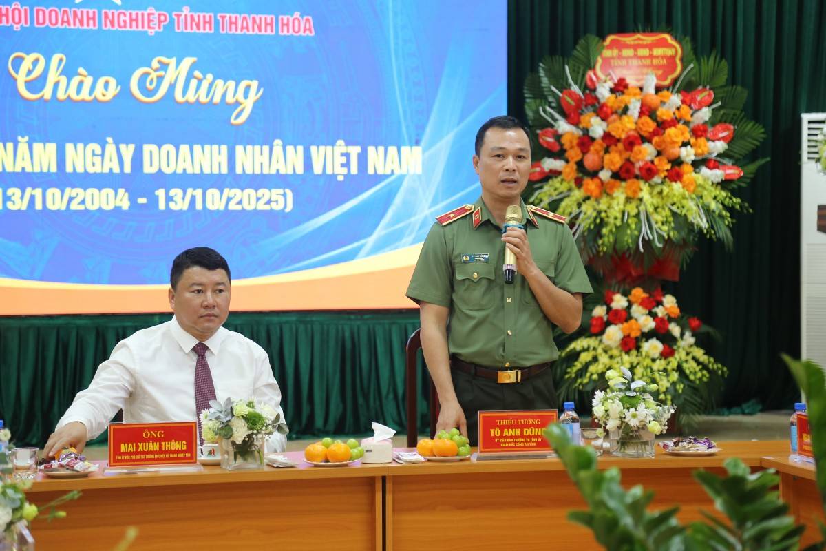 ông Tô Anh Dũng, Giám đốc Công an tỉnh Thanh Hoá phát biểu