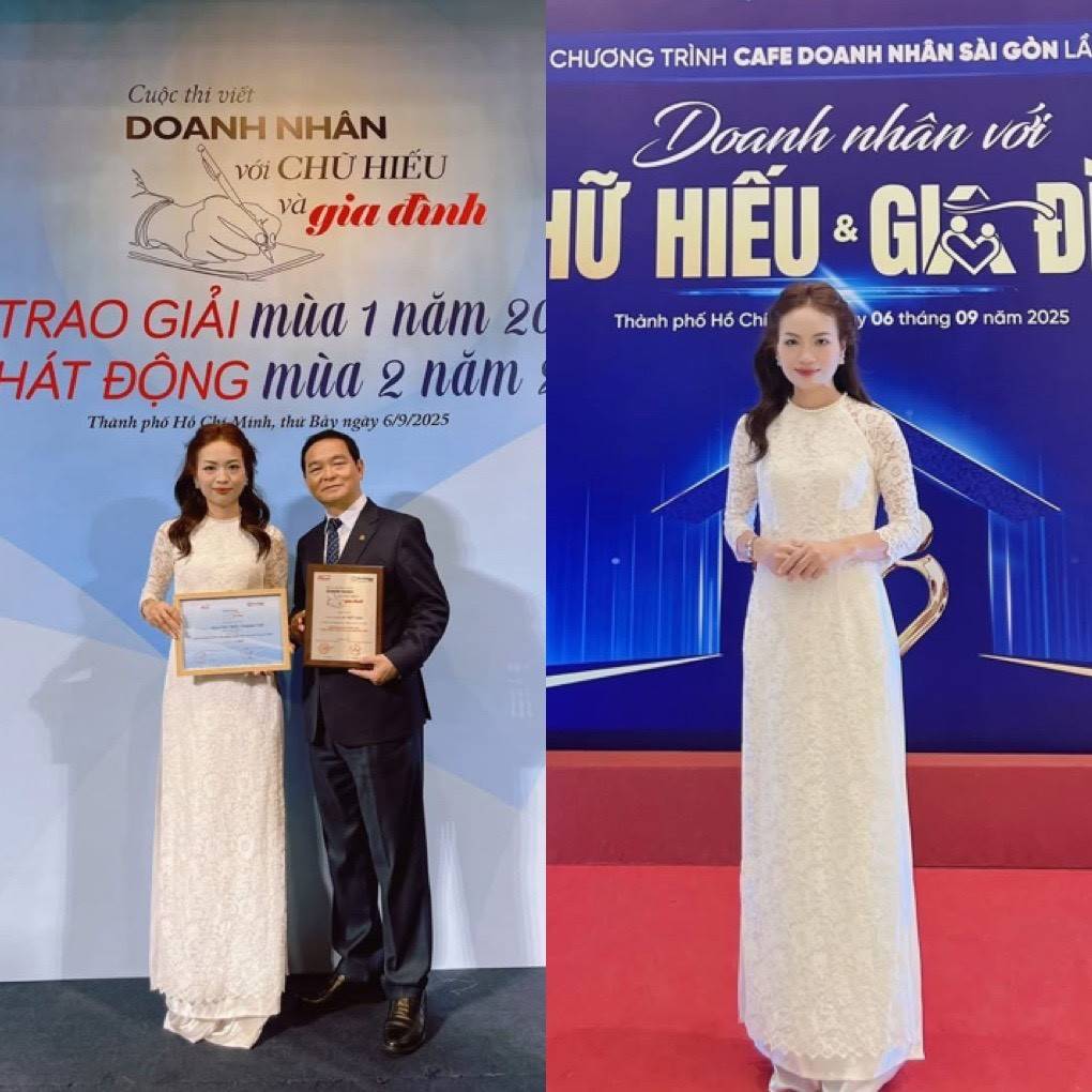 Chuyên gia truyền thông Tâm An và doanh nhân Lê Viết Hải – Nhân vật trong tác phẩm đạt giải Nhì cuộc thi “Doanh nhân  với chữ Hiếu và gia đình” của Tâm An.