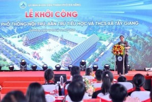 Thủ tướng dự lễ khởi công dự án trường học nội trú, bán trú Tây Giang, Đà Nẵng