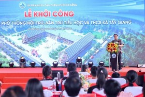 Thủ tướng dự lễ khởi công dự án trường học nội trú, bán trú Tây Giang, Đà Nẵng