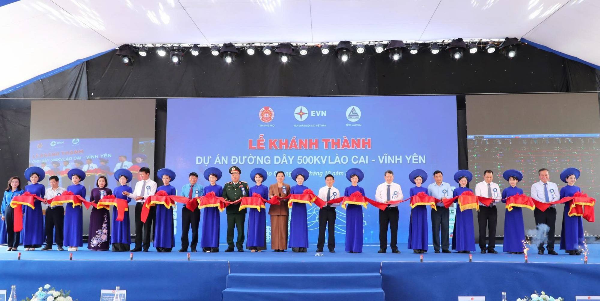 EVN khánh thành đường dây 500 kV Lào Cai – Vĩnh Yên, hoàn thành vượt tiến độ 8 tháng