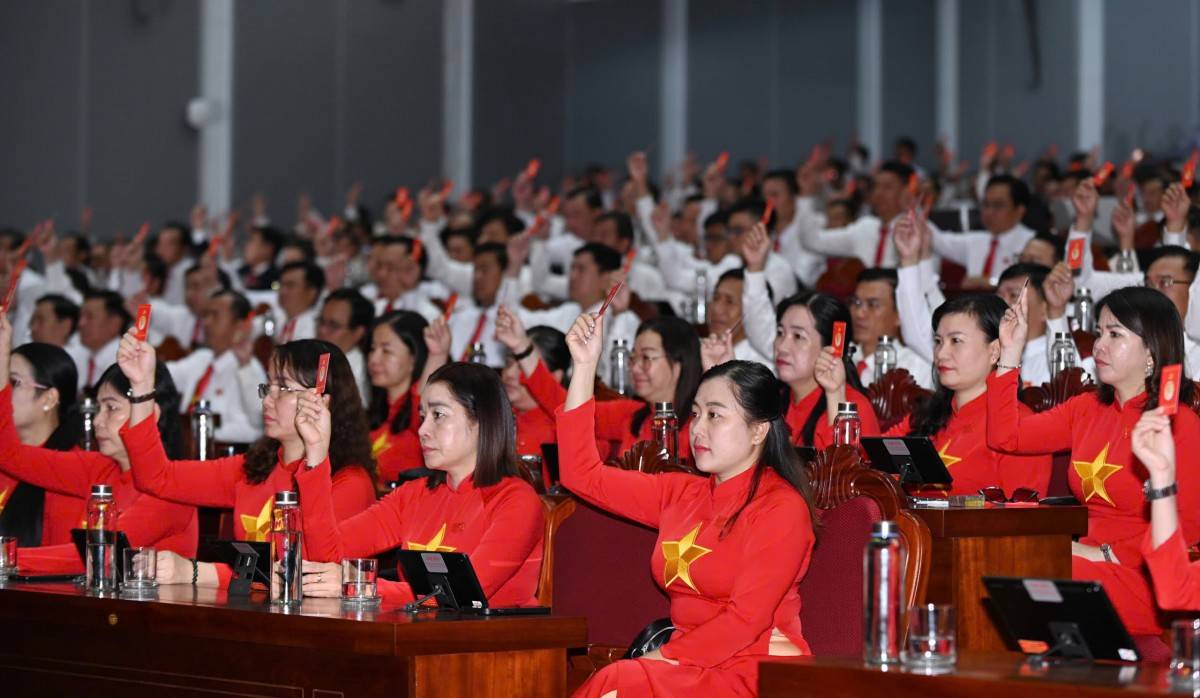100% đại biểu dự Đại hội đã biểu quyết thông qua Nghị quyết Đại hội 