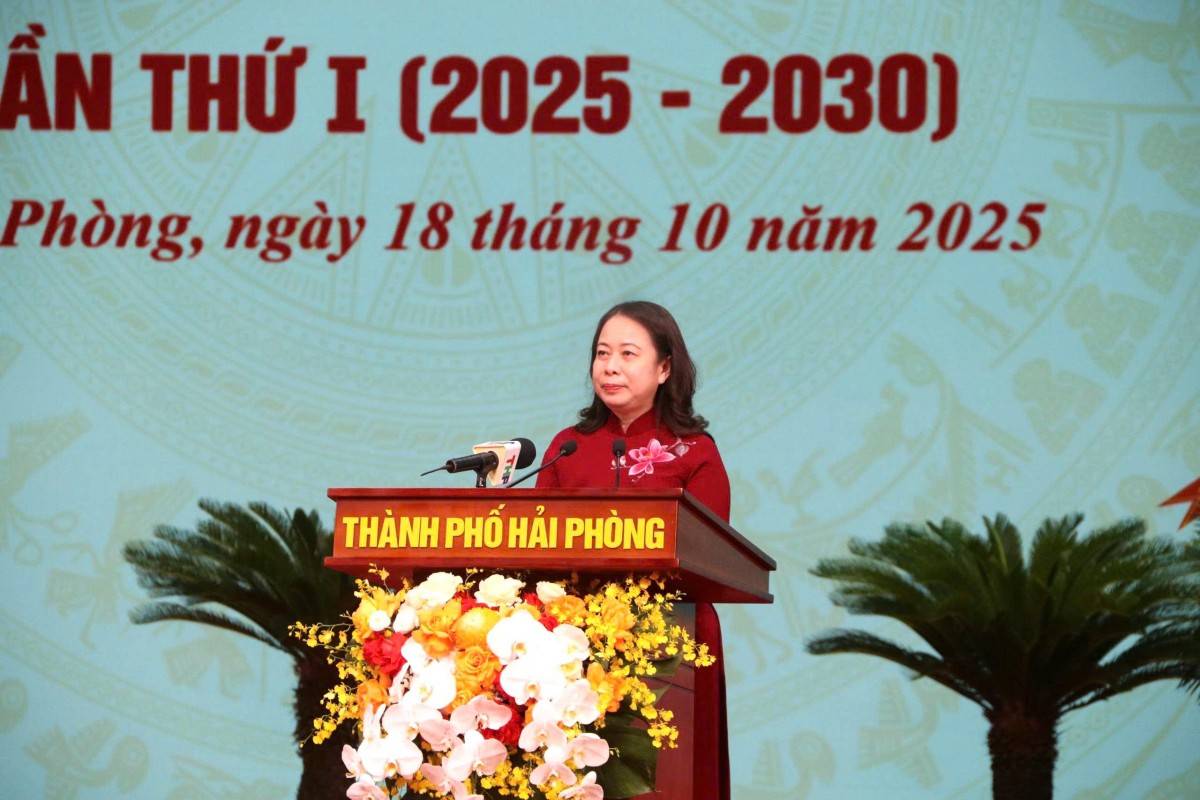 Phó Chủ tịch nước Võ Thị Ánh Xuân phát biểu