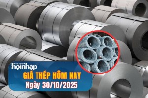 Giá thép hôm nay 30/10/2025: Tăng nhờ tín hiệu tích cực từ Mỹ - Trung