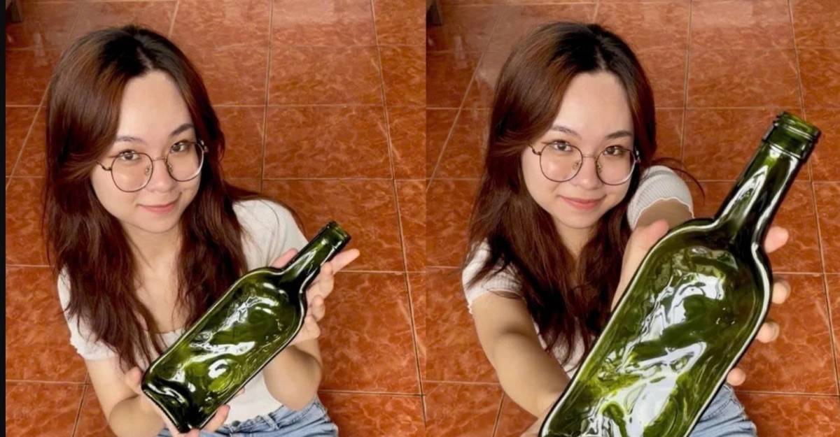 Khánh Linh và sản phẩm làm từ thủy tinh tái chế trong dự án “Clair de Soleil”