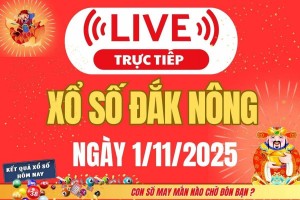 TRỰC TIẾP: Xổ số Đắk Nông hôm nay ngày 1/11/2025 - XSDNO 1/11